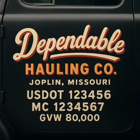 Custom Truck Door Lettering Decal Sticker Signs for US DOT Compliance | Custom USDOT Signs For Compliance | Add Your DOT, MC, GVW, CA, KYU, VIN Or Any Regulation Numbers You Need (Set of 2)