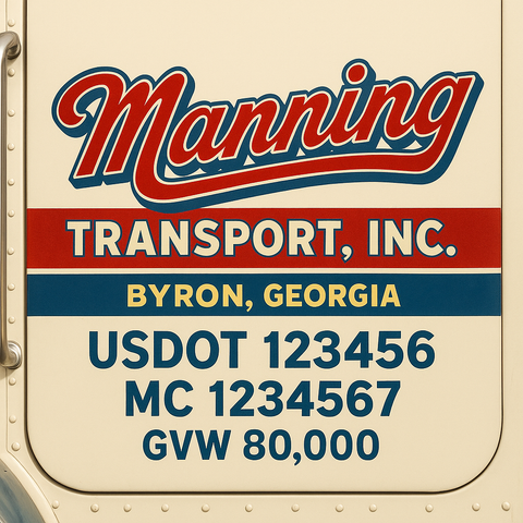 Custom Truck Door Lettering Decal Sticker Signs for US DOT Compliance | Custom USDOT Signs For Compliance | Add Your DOT, MC, GVW, CA, KYU, VIN Or Any Regulation Numbers You Need (Set of 2)