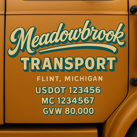 Custom Truck Door Lettering Decal Sticker Signs for US DOT Compliance | Custom USDOT Signs For Compliance | Add Your DOT, MC, GVW, CA, KYU, VIN Or Any Regulation Numbers You Need (Set of 2)