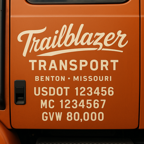 Custom Truck Door Lettering Decal Sticker Signs for US DOT Compliance | Custom USDOT Signs For Compliance | Add Your DOT, MC, GVW, CA, KYU, VIN Or Any Regulation Numbers You Need (Set of 2)