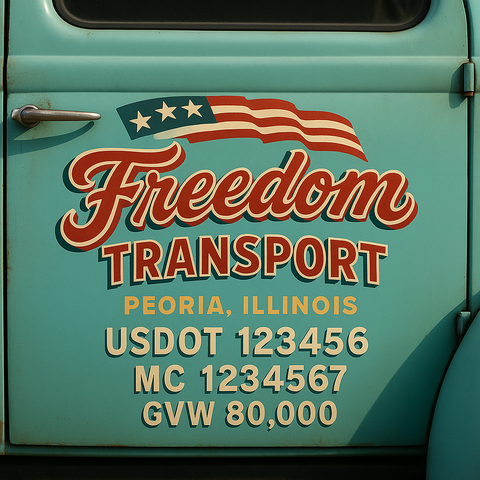 Custom Truck Door Lettering Decal Sticker Signs for US DOT Compliance | Custom USDOT Signs For Compliance | Add Your DOT, MC, GVW, CA, KYU, VIN Or Any Regulation Numbers You Need (Set of 2)