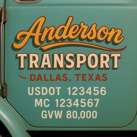 Custom Truck Door Lettering Decal Sticker Signs for US DOT Compliance | Custom USDOT Signs For Compliance | Add Your DOT, MC, GVW, CA, KYU, VIN Or Any Regulation Numbers You Need (Set of 2)