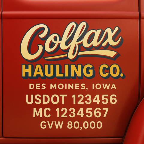 Custom Truck Door Lettering Decal Sticker Signs for US DOT Compliance | Custom USDOT Signs For Compliance | Add Your DOT, MC, GVW, CA, KYU, VIN Or Any Regulation Numbers You Need (Set of 2)