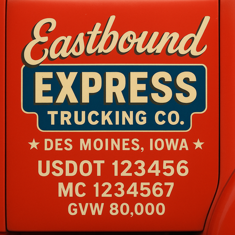 Custom Truck Door Lettering Decal Sticker Signs for US DOT Compliance | Custom USDOT Signs For Compliance | Add Your DOT, MC, GVW, CA, KYU, VIN Or Any Regulation Numbers You Need (Set of 2)