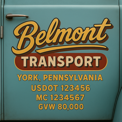 Custom Truck Door Lettering Decal Sticker Signs for US DOT Compliance | Custom USDOT Signs For Compliance | Add Your DOT, MC, GVW, CA, KYU, VIN Or Any Regulation Numbers You Need (Set of 2)