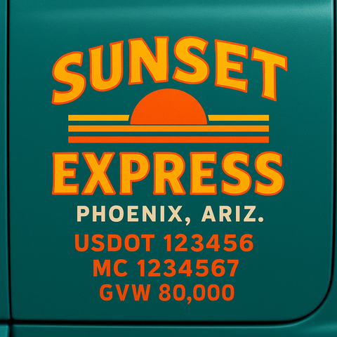 Custom Truck Door Lettering Decal Sticker Signs for US DOT Compliance | Custom USDOT Signs For Compliance | Add Your DOT, MC, GVW, CA, KYU, VIN Or Any Regulation Numbers You Need (Set of 2)