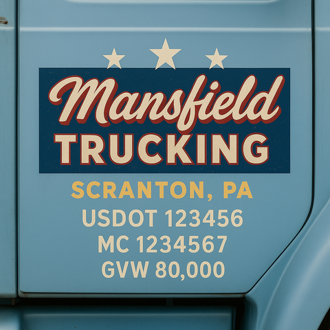 Custom Truck Door Lettering Decal Sticker Signs for US DOT Compliance | Custom USDOT Signs For Compliance | Add Your DOT, MC, GVW, CA, KYU, VIN Or Any Regulation Numbers You Need (Set of 2)