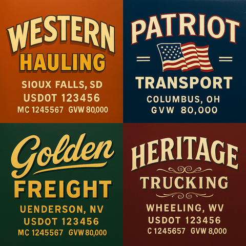 Custom Truck Door Lettering Decal Sticker Signs for US DOT Compliance | Custom USDOT Signs For Compliance | Add Your DOT, MC, GVW, CA, KYU, VIN Or Any Regulation Numbers You Need (Set of 2)