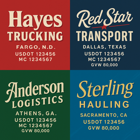 Custom Truck Door Lettering Decal Sticker Signs for US DOT Compliance | Custom USDOT Signs For Compliance | Add Your DOT, MC, GVW, CA, KYU, VIN Or Any Regulation Numbers You Need (Set of 2)