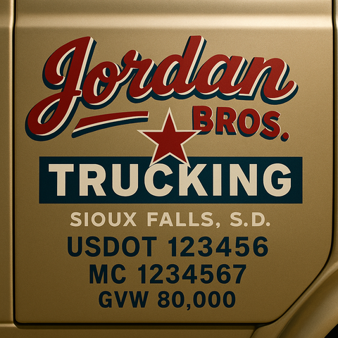 Custom Truck Door Lettering Decal Sticker Signs for US DOT Compliance | Custom USDOT Signs For Compliance | Add Your DOT, MC, GVW, CA, KYU, VIN Or Any Regulation Numbers You Need (Set of 2)