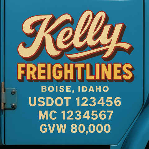 Custom Truck Door Lettering Decal Sticker Signs for US DOT Compliance | Custom USDOT Signs For Compliance | Add Your DOT, MC, GVW, CA, KYU, VIN Or Any Regulation Numbers You Need (Set of 2)