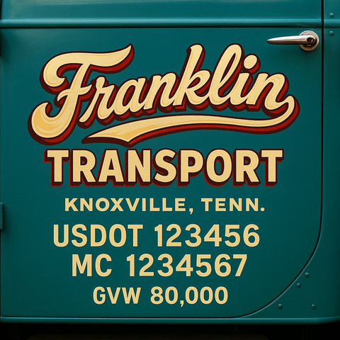 Custom Truck Door Lettering Decal Sticker Signs for US DOT Compliance | Custom USDOT Signs For Compliance | Add Your DOT, MC, GVW, CA, KYU, VIN Or Any Regulation Numbers You Need (Set of 2)
