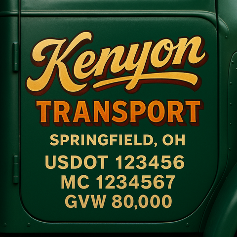 Custom Truck Door Lettering Decal Sticker Signs for US DOT Compliance | Custom USDOT Signs For Compliance | Add Your DOT, MC, GVW, CA, KYU, VIN Or Any Regulation Numbers You Need (Set of 2)