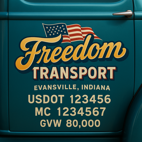 Custom Truck Door Lettering Decal Sticker Signs for US DOT Compliance | Custom USDOT Signs For Compliance | Add Your DOT, MC, GVW, CA, KYU, VIN Or Any Regulation Numbers You Need (Set of 2)