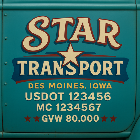 Custom Truck Door Lettering Decal Sticker Signs for US DOT Compliance | Custom USDOT Signs For Compliance | Add Your DOT, MC, GVW, CA, KYU, VIN Or Any Regulation Numbers You Need (Set of 2)