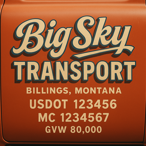 Custom Truck Door Lettering Decal Sticker Signs for US DOT Compliance | Custom USDOT Signs For Compliance | Add Your DOT, MC, GVW, CA, KYU, VIN Or Any Regulation Numbers You Need (Set of 2)