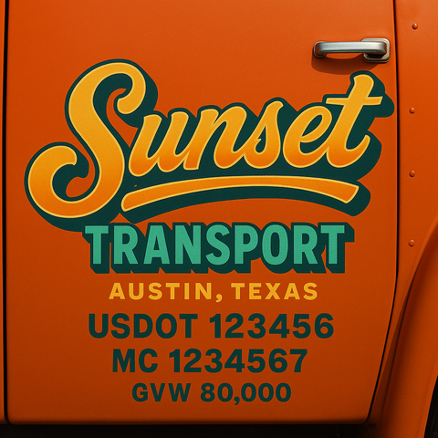 Custom Truck Door Lettering Decal Sticker Signs for US DOT Compliance | Custom USDOT Signs For Compliance | Add Your DOT, MC, GVW, CA, KYU, VIN Or Any Regulation Numbers You Need (Set of 2)
