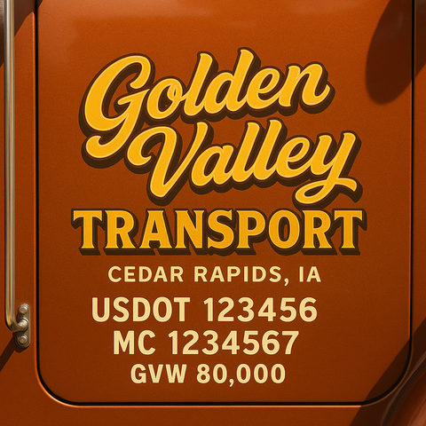 Custom Truck Door Lettering Decal Sticker Signs for US DOT Compliance | Custom USDOT Signs For Compliance | Add Your DOT, MC, GVW, CA, KYU, VIN Or Any Regulation Numbers You Need (Set of 2)