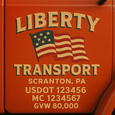 Custom Truck Door Lettering Decal Sticker Signs for US DOT Compliance | Custom USDOT Signs For Compliance | Add Your DOT, MC, GVW, CA, KYU, VIN Or Any Regulation Numbers You Need (Set of 2)