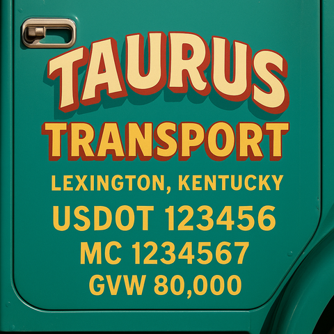 Custom Truck Door Lettering Decal Sticker Signs for US DOT Compliance | Custom USDOT Signs For Compliance | Add Your DOT, MC, GVW, CA, KYU, VIN Or Any Regulation Numbers You Need (Set of 2)