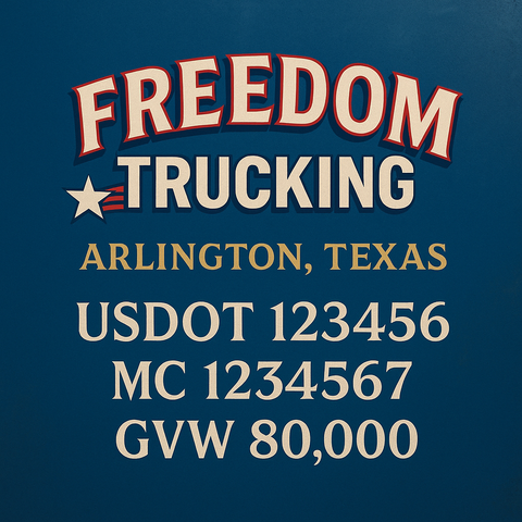 Custom Truck Door Lettering Decal Sticker Signs for US DOT Compliance | Custom USDOT Signs For Compliance | Add Your DOT, MC, GVW, CA, KYU, VIN Or Any Regulation Numbers You Need (Set of 2)