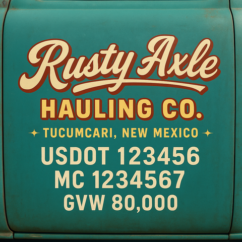 Custom Truck Door Lettering Decal Sticker Signs for US DOT Compliance | Custom USDOT Signs For Compliance | Add Your DOT, MC, GVW, CA, KYU, VIN Or Any Regulation Numbers You Need (Set of 2)