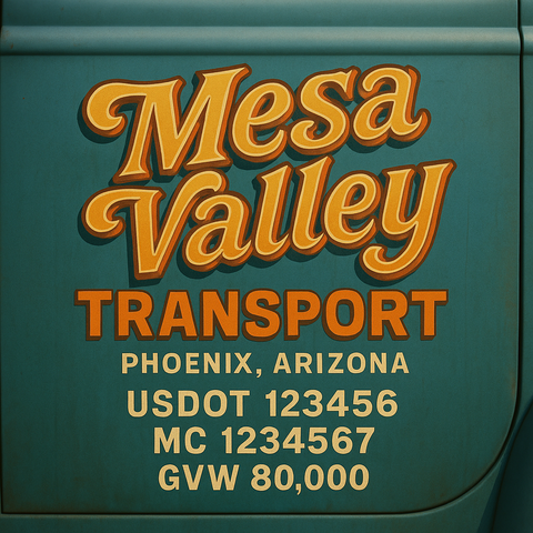 Custom Truck Door Lettering Decal Sticker Signs for US DOT Compliance | Custom USDOT Signs For Compliance | Add Your DOT, MC, GVW, CA, KYU, VIN Or Any Regulation Numbers You Need (Set of 2)
