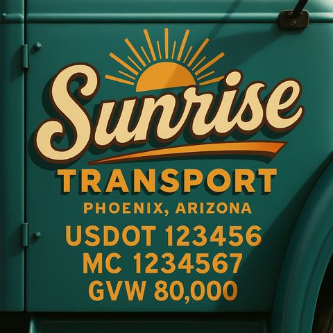 Custom Truck Door Lettering Decal Sticker Signs for US DOT Compliance | Custom USDOT Signs For Compliance | Add Your DOT, MC, GVW, CA, KYU, VIN Or Any Regulation Numbers You Need (Set of 2)