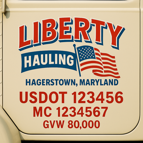 Custom Truck Door Lettering Decal Sticker Signs for US DOT Compliance | Custom USDOT Signs For Compliance | Add Your DOT, MC, GVW, CA, KYU, VIN Or Any Regulation Numbers You Need (Set of 2)