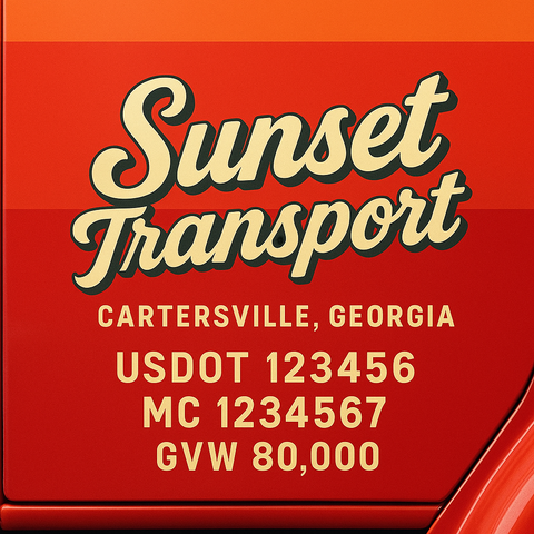 Custom Truck Door Lettering Decal Sticker Signs for US DOT Compliance | Custom USDOT Signs For Compliance | Add Your DOT, MC, GVW, CA, KYU, VIN Or Any Regulation Numbers You Need (Set of 2)