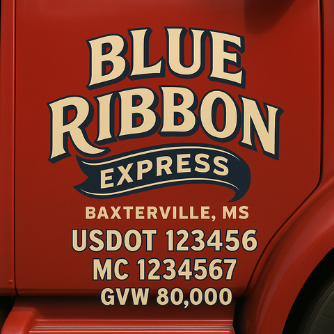 Custom Truck Door Lettering Decal Sticker Signs for US DOT Compliance | Custom USDOT Signs For Compliance | Add Your DOT, MC, GVW, CA, KYU, VIN Or Any Regulation Numbers You Need (Set of 2)