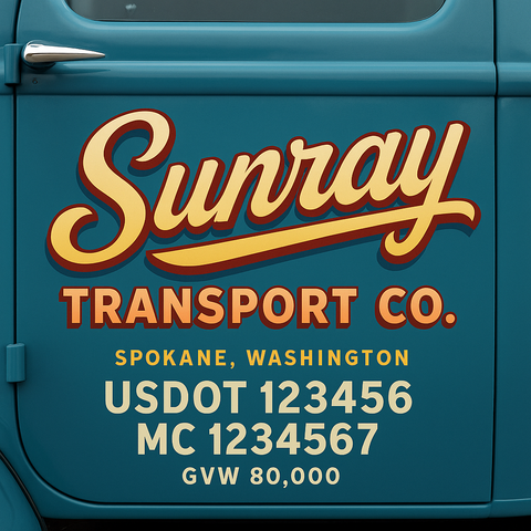 Custom Truck Door Lettering Decal Sticker Signs for US DOT Compliance | Custom USDOT Signs For Compliance | Add Your DOT, MC, GVW, CA, KYU, VIN Or Any Regulation Numbers You Need (Set of 2)