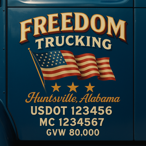 Custom Truck Door Lettering Decal Sticker Signs for US DOT Compliance | Custom USDOT Signs For Compliance | Add Your DOT, MC, GVW, CA, KYU, VIN Or Any Regulation Numbers You Need (Set of 2)