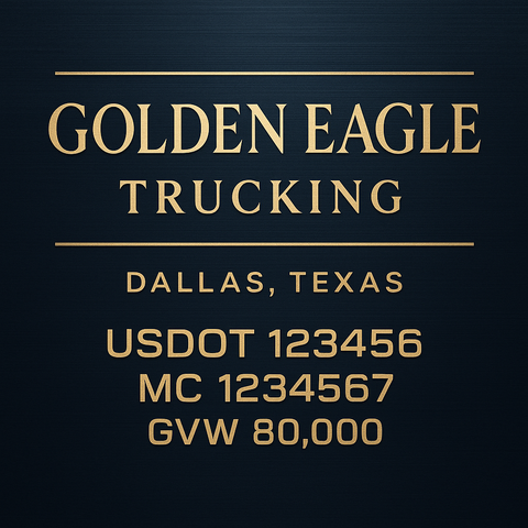 Custom Truck Door Lettering Decal Sticker Signs for US DOT Compliance | Custom USDOT Signs For Compliance | Add Your DOT, MC, GVW, CA, KYU, VIN Or Any Regulation Numbers You Need (Set of 2)
