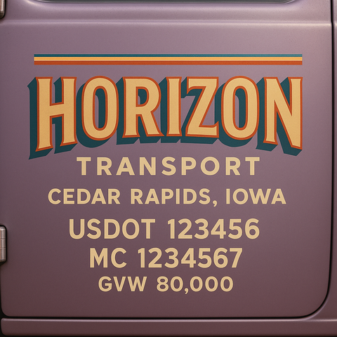 Custom Truck Door Lettering Decal Sticker Signs for US DOT Compliance | Custom USDOT Signs For Compliance | Add Your DOT, MC, GVW, CA, KYU, VIN Or Any Regulation Numbers You Need (Set of 2)