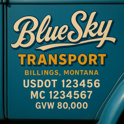 Custom Truck Door Lettering Decal Sticker Signs for US DOT Compliance | Custom USDOT Signs For Compliance | Add Your DOT, MC, GVW, CA, KYU, VIN Or Any Regulation Numbers You Need (Set of 2)