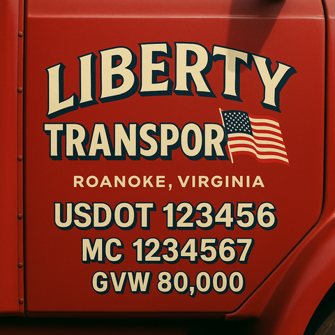 Custom Truck Door Lettering Decal Sticker Signs for US DOT Compliance | Custom USDOT Signs For Compliance | Add Your DOT, MC, GVW, CA, KYU, VIN Or Any Regulation Numbers You Need (Set of 2)