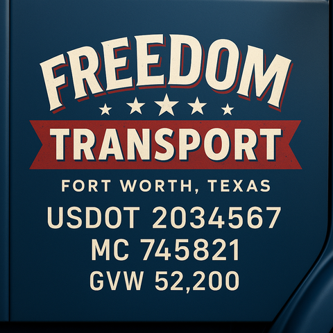 Custom Truck Door Lettering Decal Sticker Signs for US DOT Compliance | Custom USDOT Signs For Compliance | Add Your DOT, MC, GVW, CA, KYU, VIN Or Any Regulation Numbers You Need (Set of 2)