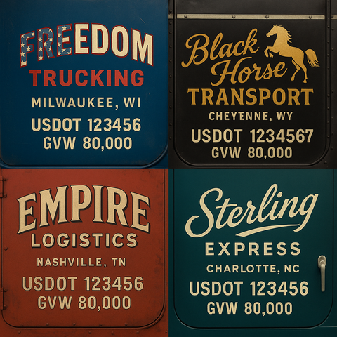 Custom Truck Door Lettering Decal Sticker Signs for US DOT Compliance | Custom USDOT Signs For Compliance | Add Your DOT, MC, GVW, CA, KYU, VIN Or Any Regulation Numbers You Need (Set of 2)