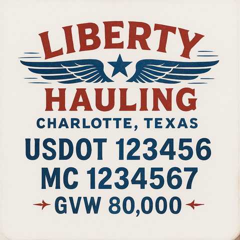 Custom Truck Door Lettering Decal Sticker Signs for US DOT Compliance | Custom USDOT Signs For Compliance | Add Your DOT, MC, GVW, CA, KYU, VIN Or Any Regulation Numbers You Need (Set of 2)