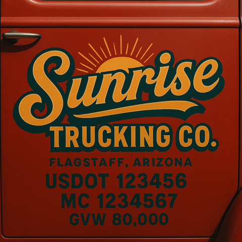 Custom Truck Door Lettering Decal Sticker Signs for US DOT Compliance | Custom USDOT Signs For Compliance | Add Your DOT, MC, GVW, CA, KYU, VIN Or Any Regulation Numbers You Need (Set of 2)