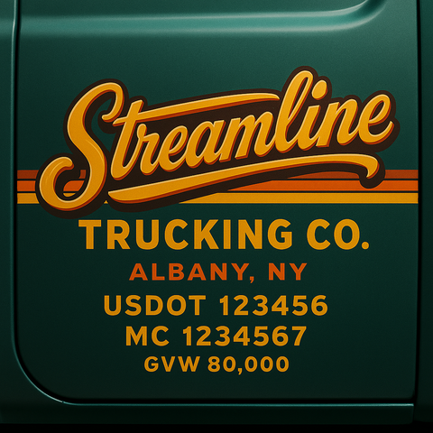Custom Truck Door Lettering Decal Sticker Signs for US DOT Compliance | Custom USDOT Signs For Compliance | Add Your DOT, MC, GVW, CA, KYU, VIN Or Any Regulation Numbers You Need (Set of 2)