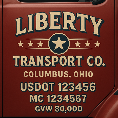 Custom Truck Door Lettering Decal Sticker Signs for US DOT Compliance | Custom USDOT Signs For Compliance | Add Your DOT, MC, GVW, CA, KYU, VIN Or Any Regulation Numbers You Need (Set of 2)