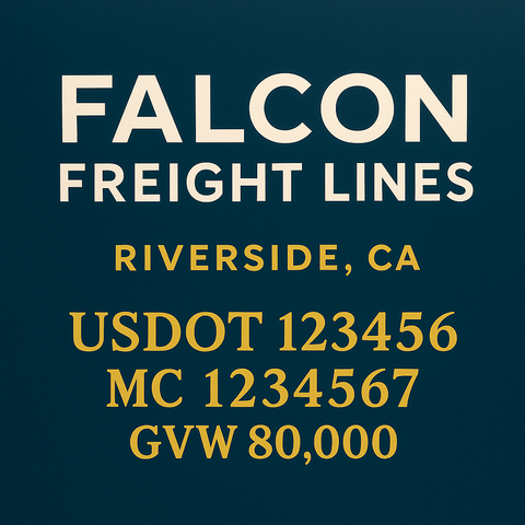 Custom Truck Door Lettering Decal Sticker Signs for US DOT Compliance | Custom USDOT Signs For Compliance | Add Your DOT, MC, GVW, CA, KYU, VIN Or Any Regulation Numbers You Need (Set of 2)