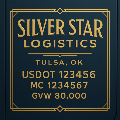 Custom Truck Door Lettering Decal Sticker Signs for US DOT Compliance | Custom USDOT Signs For Compliance | Add Your DOT, MC, GVW, CA, KYU, VIN Or Any Regulation Numbers You Need (Set of 2)