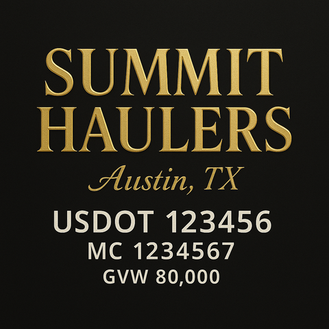 Custom Truck Door Lettering Decal Sticker Signs for US DOT Compliance | Custom USDOT Signs For Compliance | Add Your DOT, MC, GVW, CA, KYU, VIN Or Any Regulation Numbers You Need (Set of 2)