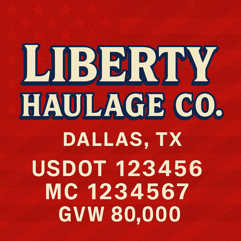 Custom Truck Door Lettering Decal Sticker Signs for US DOT Compliance | Custom USDOT Signs For Compliance | Add Your DOT, MC, GVW, CA, KYU, VIN Or Any Regulation Numbers You Need (Set of 2)