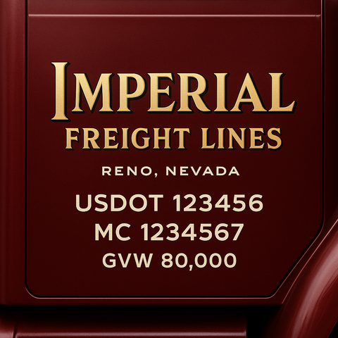 Custom Truck Door Lettering Decal Sticker Signs for US DOT Compliance | Custom USDOT Signs For Compliance | Add Your DOT, MC, GVW, CA, KYU, VIN Or Any Regulation Numbers You Need (Set of 2)