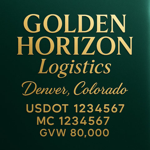 Custom Truck Door Lettering Decal Sticker Signs for US DOT Compliance | Custom USDOT Signs For Compliance | Add Your DOT, MC, GVW, CA, KYU, VIN Or Any Regulation Numbers You Need (Set of 2)