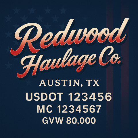 Custom Truck Door Lettering Decal Sticker Signs for US DOT Compliance | Custom USDOT Signs For Compliance | Add Your DOT, MC, GVW, CA, KYU, VIN Or Any Regulation Numbers You Need (Set of 2)